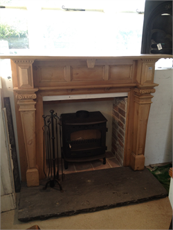 Logburner with Pine Surround